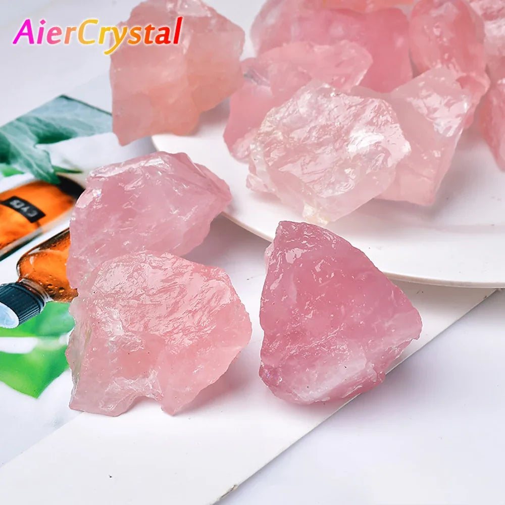 100% Natural Rose Quartz Mineral Specimen High Quality Pink Crystal Healing Irregularly Shaped Good-looking Raw Stone Decoration