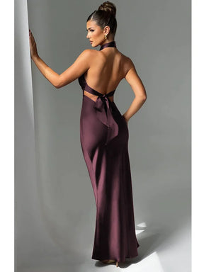 Articat Elegant Backless Lace Up Maxi Dress For Women